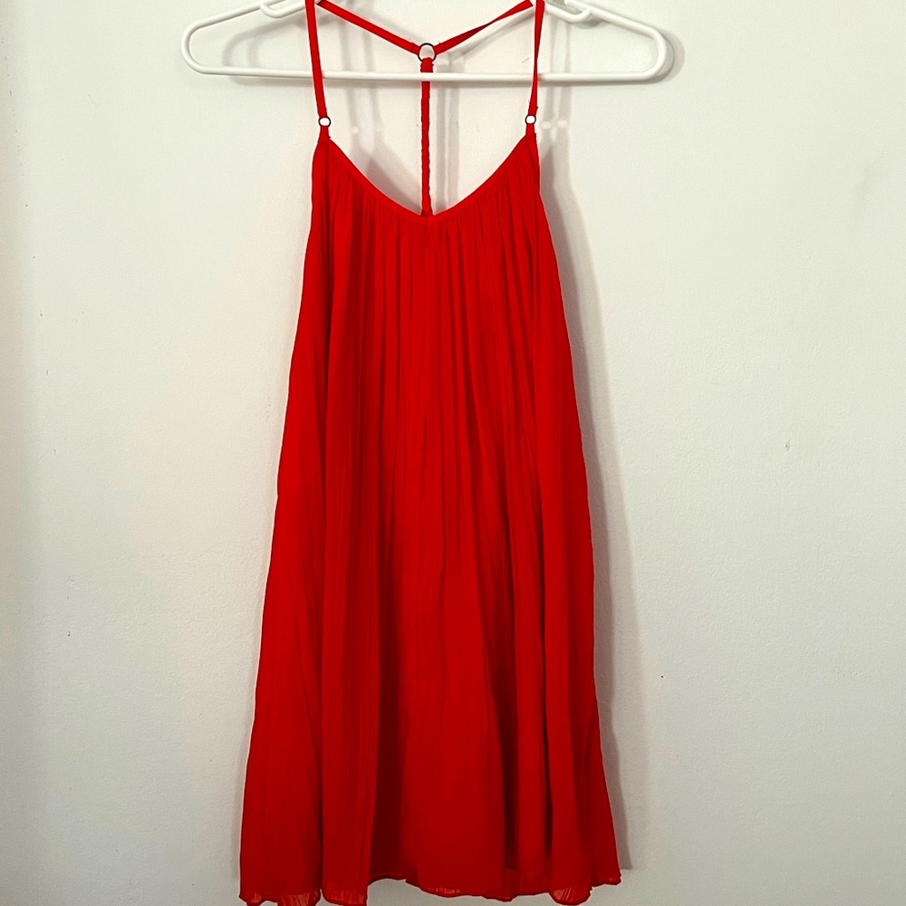 Red cocktail-length halter dress from Abercrombie & Fitch (XSP)